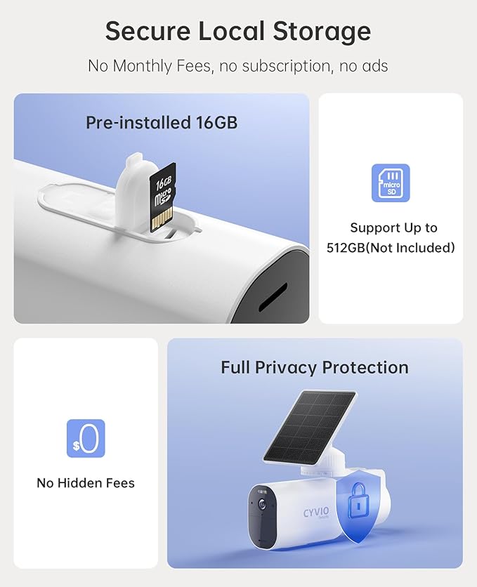 5MP Solar Security Camera Wireless Outdoor, Solar Powered Camera, Battery-Powered with Solar Panel, 11600mAh, Color Night Vision, AI Human/Vehicle Detection, 2.4G WiFi, No Monthly Fee