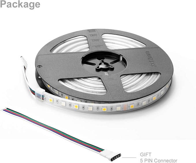 BTF-LIGHTING 5050 RGBW RGB+Warm White(2700K-3000K) 150RGB+150White LED Tape Light 5m 16.4ft 60LED/m Multi-Colored IP67 12mm Width FPCB DC12V for Bedroom Home Decoration(No Adapter or Controller)