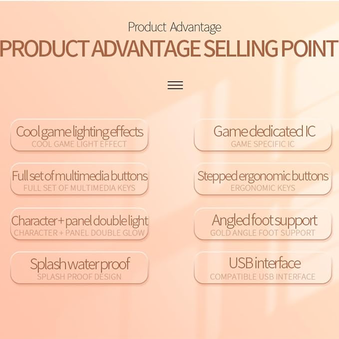Gaming Keyboard Wired E-Sports Key Board RGB Backlit Computer Keyboard Square Key for Desktop Laptop PC Mac Game Typing