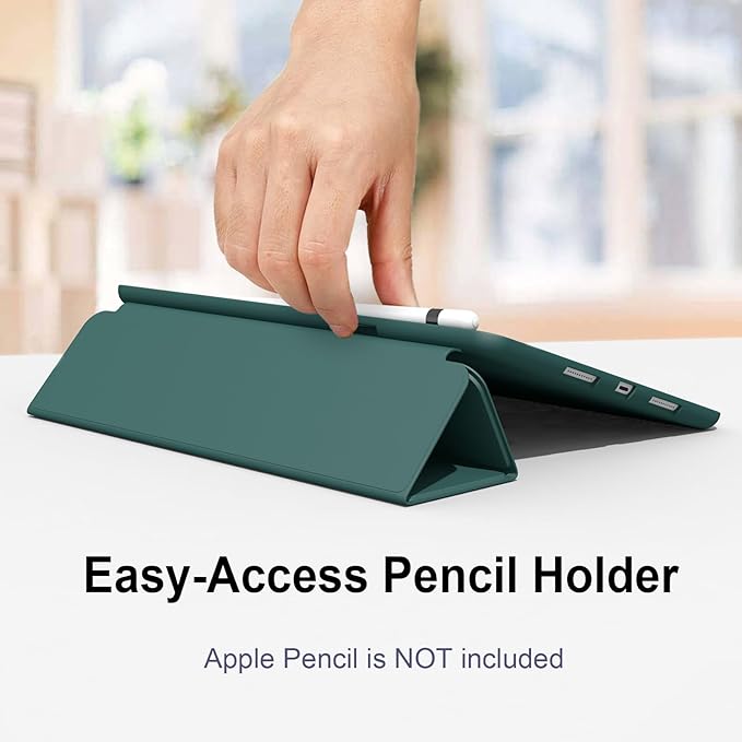 Case for iPad Air 3 / Pro 10.5 Inch, Lightweight Slim Soft TPU Trifold Stand Smart Cover, Auto Sleep/Wake Case with Pencil Holder for iPad Air 3rd Generation/Pro 10.5 - Dark Green