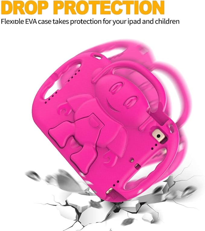 Kids Case for iPad 11th Generation (A16) 11" 2025 & 10th Gen 10.9" 2022 & iPad Air 11" 2025/2024 & Air 5th/4th Gen & Pro 11, Durable Protective Cover with Shoulder Strap Handle Stand, Pink