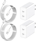 iPhone 17 Pro Max Fast Charger,2-Pack USB C 2in1 Dual PD Charging Block with USB C Woven Charger Cable for iPhone 17e/17 Pro/Air/17/iPhone 16 Pro Max/16 Plus/16e/15 Pro Max/15 Plus,iPad Pro/Air/Mini