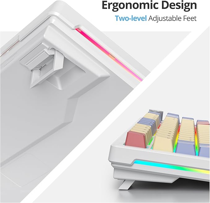 75% Cotton Candy Creamy Mechanical Keyboard Wired, Creamy Sound Gasket Gaming Thocky Keyboard with Knob, Hot Swappable RGB Custom Keyboard, Pre-lubed Cream Switch Keyboard (82 Candyfloss)