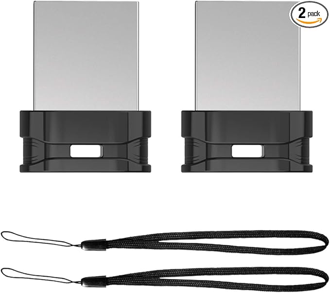 64GB 2 Pack USB Flash Drive K&ZZ Ultra Slim Thumb Drive USB 2.0 Memory Stick USB Drive Data Stick Expansion Disk with Black Portable Lanyard (64GB, 2 Pack Bundle)