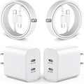 iPhone 17 16 15 Charger,USB C Charger Fast Charging,2Pack Dual Port Fast Wall Chargers Block with 6FT USB C Cable for iPhone 17e/17 Pro Max/17 Pro/Air/16Pro Max/16 Plus/16e/15/iPad Pro/Air/Mini/AirPod