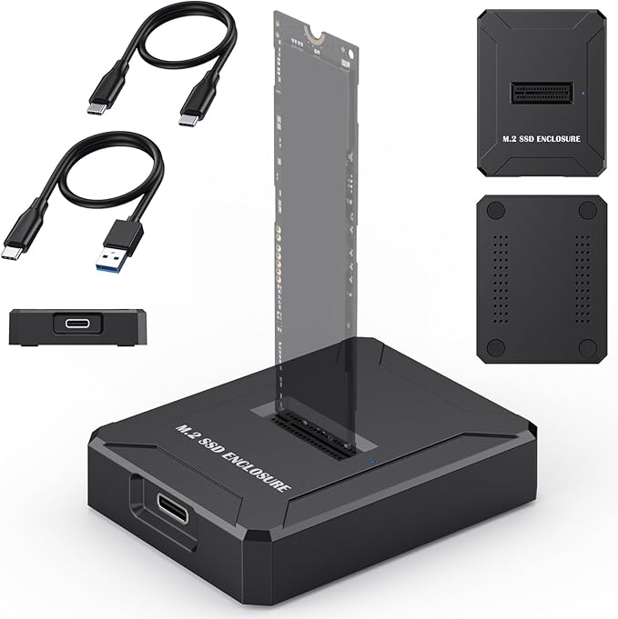 M.2 NVMe SSD Reader External, 10Gbps M2 to USB Adapter for Both M 2 (M Key, B+M Key) NVMe and SATA NGFF SSD Dock, Size for 22110 2280 2260 2242 2230 Drive Docking