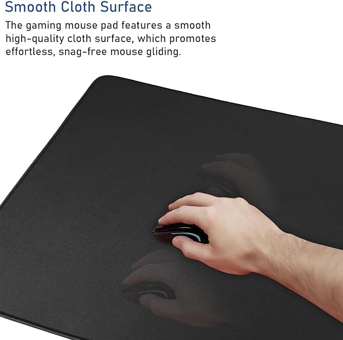 Large Extended Gaming Mouse Pad with Stitched Edges, (31.5X15.7In) Durable Non-Slip Natural Rubber Base, Waterproof Computer Keyboard Pad Mat for Esports Pros/Gamer/Desktop/Office/Home-Black