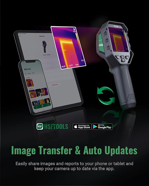 F2W Thermal Camera 640x480 Super Resolution, Thermal Imaging Camera 256x192 IR Resolution, IntellFault Intelligent Scene,3.2" Screen,25Hz,-4°F to 1022°F,App Image Transfer & PC Analysis,Case