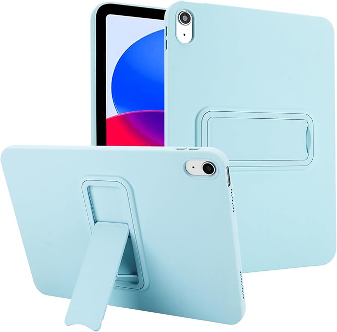 Shockproof Case for iPad 10th/11th Gen, TPU & Hard PC Back Cover with Kickstand Feature Screen & Camera Defense Cleaning Cloth + Stylus Included for iPad 11th 10th Gen, Lightblue