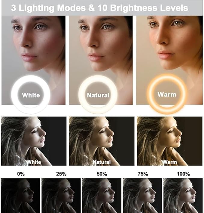 Video Conference Lighting Kit, HuaerHui LED Ring Light for Computer, Laptop, MacBook, Monitor with Clip Hot Shoes Mount, Lighting for Zoom Meetings/Remote Working/Self Broadcasting/Live Streaming