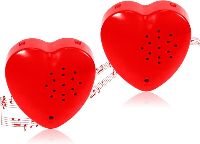 Civaner 2 Pack Voice Recorder for Stuffed Animal 20 Second Red Heart Voice Recorder Sound Recording Device Recordable for Plush Bears Toy