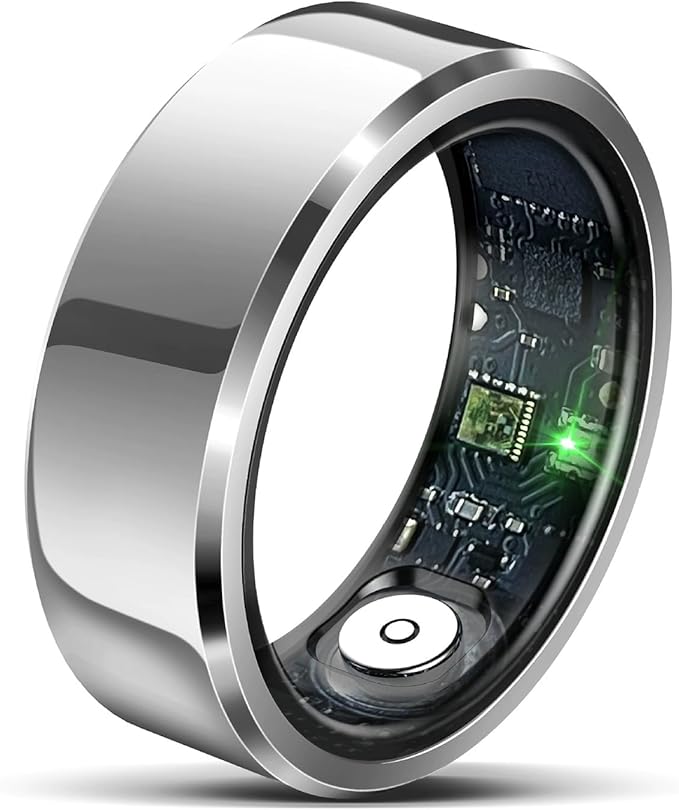 Ultra-Thin Smart Health Tracker Ring with Heart Rate & Sleep Monitoring | Fitness Activity Tracker for Steps/Calories | 7-Day Battery Life | Compatible with iOS/Android (Unisex Design) (10)
