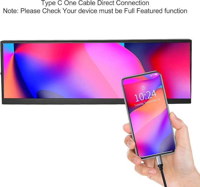 Vikye Portable Monitor, 12.7 Inch 4K 120Hz IPS Second Screen Portable Laptop Monitor, USB - C HDMI Travel Monitor for Sub CPU GPU Display, VIKYEGKUAI8YB0D