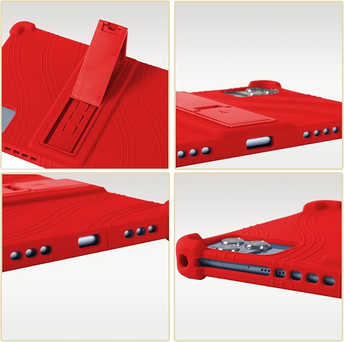 ATOOZ for ROWT 10.1 inch Tablet Case,Soft Silicone Case for ROWT A10/SVITOO Tab 10/Aiprotablet C20e/ZONKO D115/MB1001 10.1 inch Tablet with Stand (Red)