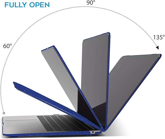 IBENZER Compatible with New MacBook Air 13 inch Case 2022 2021 2020 M1 A2337 A2179 A1932, Plastic Hard Shell Case with Keyboard Cover for Mac Retina Display with Touch ID, Star Blue, AT13-S-BL+1