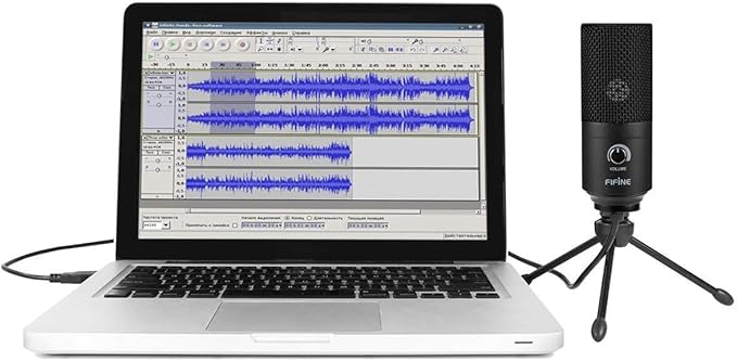 FIFINE USB Microphone, Metal Condenser Recording Microphone for MAC OS, Windows, Cardioid Laptop Mic for Recording Vocals, Voice Overs, Streaming, Meeting and YouTube Videos-K669B