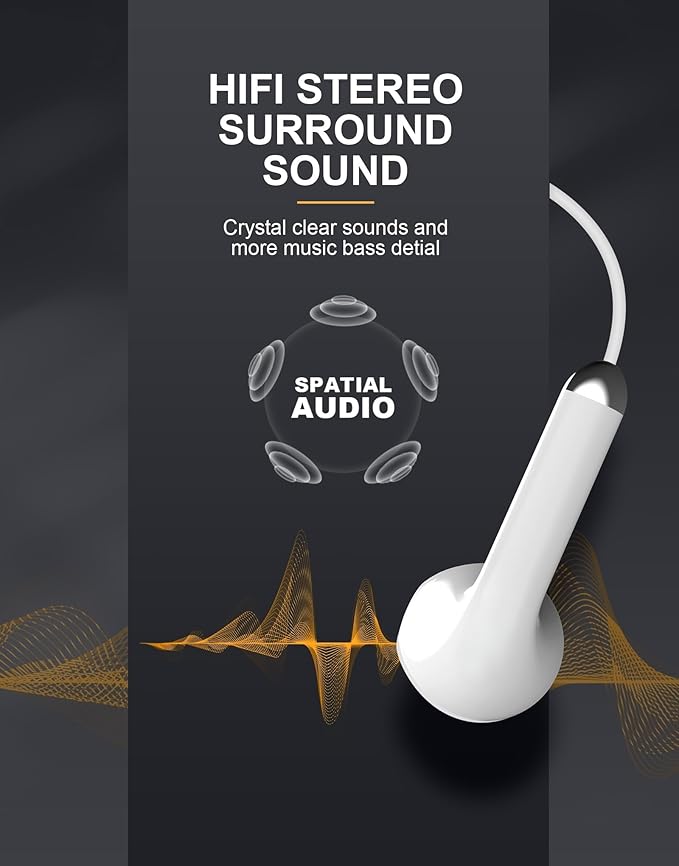 USBC Headphones for iPhone 17 16 15，for Apple Headphones Wired with Microphone & Remote Control [Clear Call], Wired Ear Buds USB C HiFi Bass Earphones for Samsung S25 S24 Ultra,ipad,Pixel 9 [2 Pack]