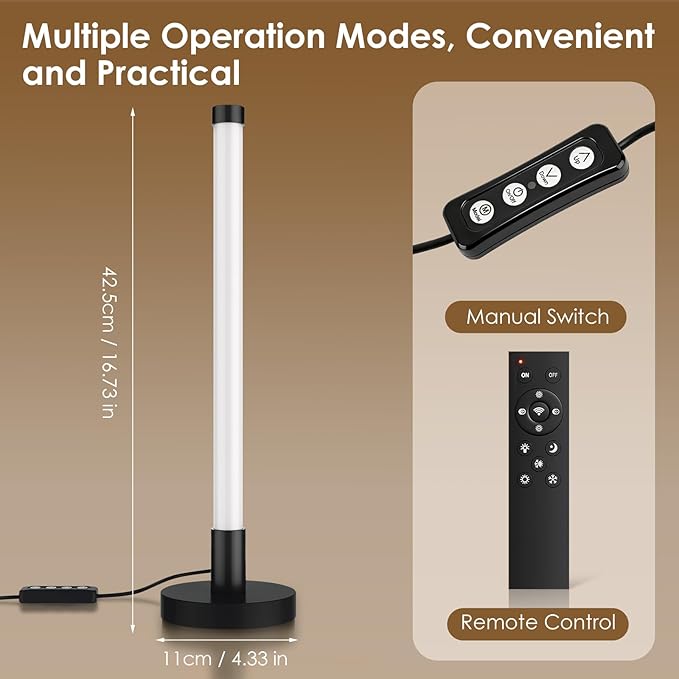 Table Lamp with Remote，Dimmable Small Lamp Desk Lamp with Multiple Color Temperatures，Nightstand Lamp,Table Lamp for Bedroom,Living Room,Office,Reading,Desk(Black)