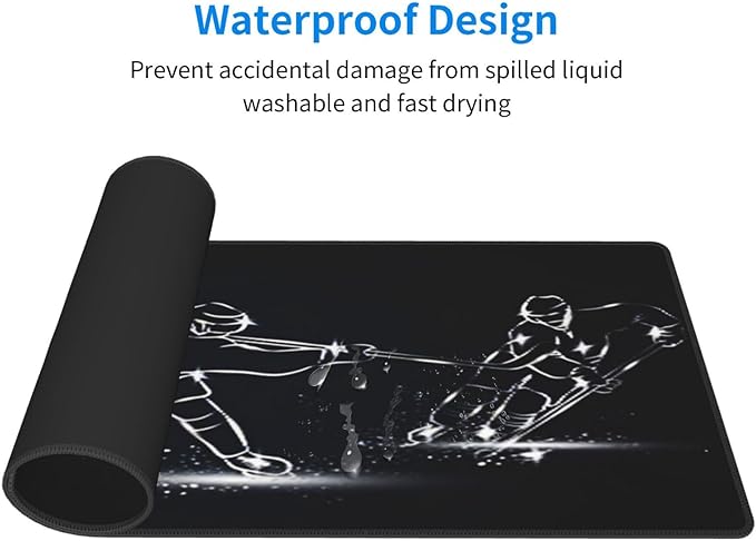 Ice Hockey Mouse Pad, Large Big Gaming Mouse Pad Desk Pad, Mousepad with Non-Slip Rubber Base, Extended XXL Mouse Mat for Computer Laptop Office Accessories