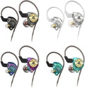 Wired Gaming Earbuds 4 Pack, Ak3file in Ear Monitors, Deep Bass Sound Wired Earbuds, HiFi in Ear Headphones with 1DD 10mm Dynamic Driver, IEM for Music Gaming Video Calling (Four Colors)