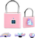 UMIKSMART Fingerprint Padlock with Silicone Protective Cover & Charm, Smart Keyless Padlock for School Locker, Gym Locker, Backpack and Travel Bag, Gift for Kids, Teens and Friends