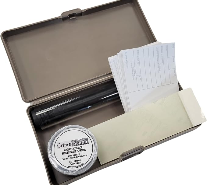 Crime Scene Magnetic Basic Latent Fingerprint Kit, Black