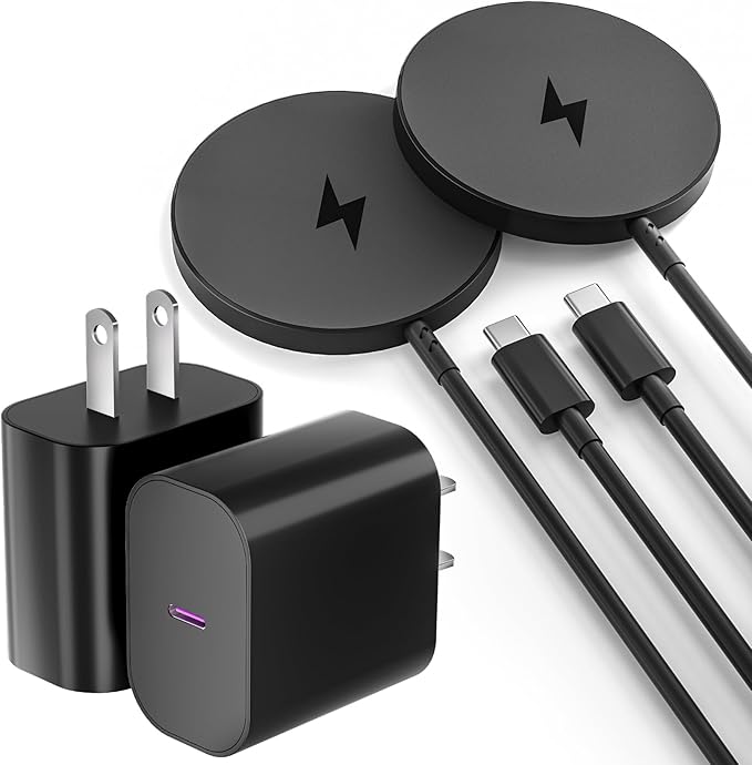Magnetic Wireless Charger for iPhone 17 16,2Pack 6FT Wireless iPhone Charging Fast Mag-Safe Charger with Apple USB C Charging Block for iPhone 17 Pro max/17Air/16/15/14/13/12/11/AirPods Pro 3/2-Black