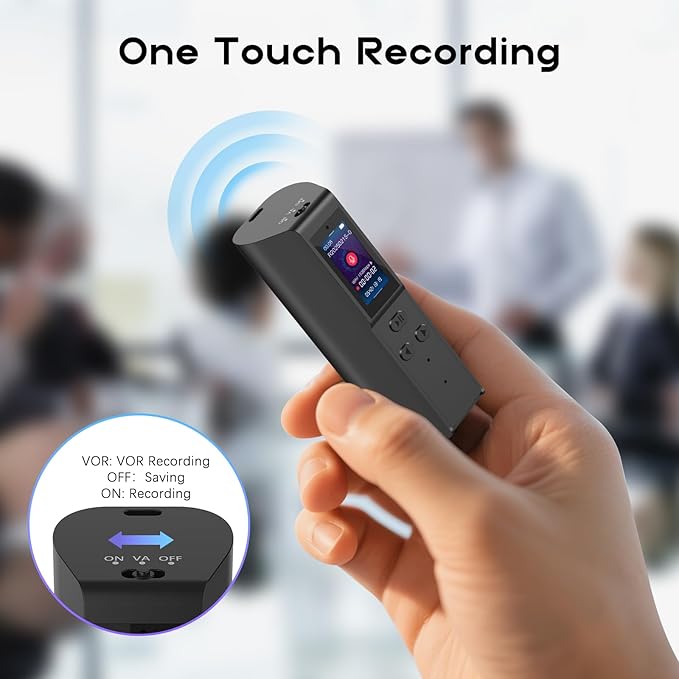128GB Voice Activated Recorder with Playback: Magnetic Audio Recorder with AI Noise Cancellation, 220 Hours Continuous Recording, Recording Device for Lectures Meetings Interviews Classroom