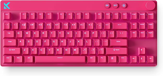 MCHOSE Mix 87 TKL Wired Gaming Keyboard Magnetic Switch Hall Effect Keyboards Rapid Trigger SOCD 8K Polling Rate Volume Knob Adjustable Actuation RGB HotSwap Red Apollo Switch