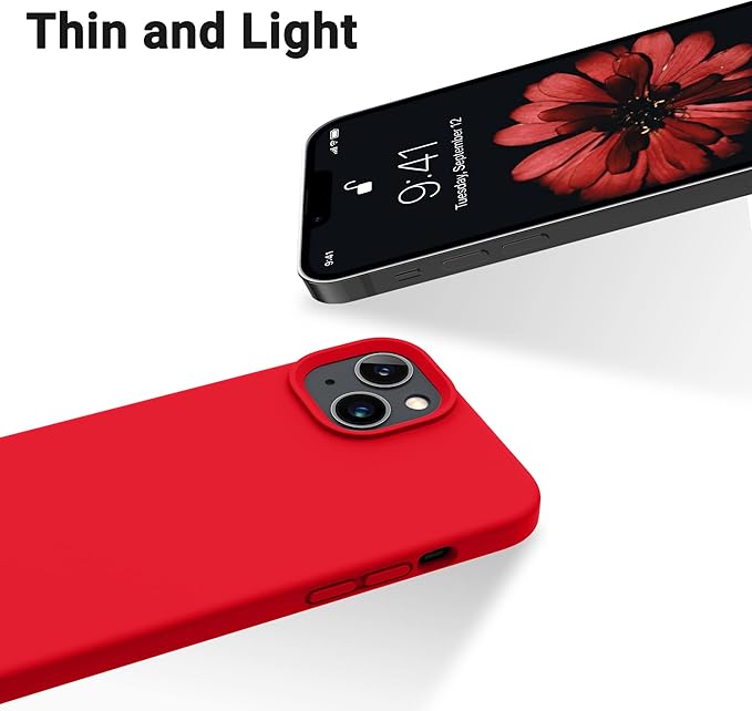 OTOFLY Designed for iPhone 14 Plus Case, Silicone Shockproof Slim Thin Phone Case for iPhone 14 Plus 6.7 inch （Red）