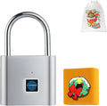 UMIKSMART Fingerprint Padlock, Keyless Fingerprint Padlock with USB Charging, Smart Keyless Padlock for School Locker, Gym Locker, Backpack and Travel Bag, Gift for Kids, Teens and Friends