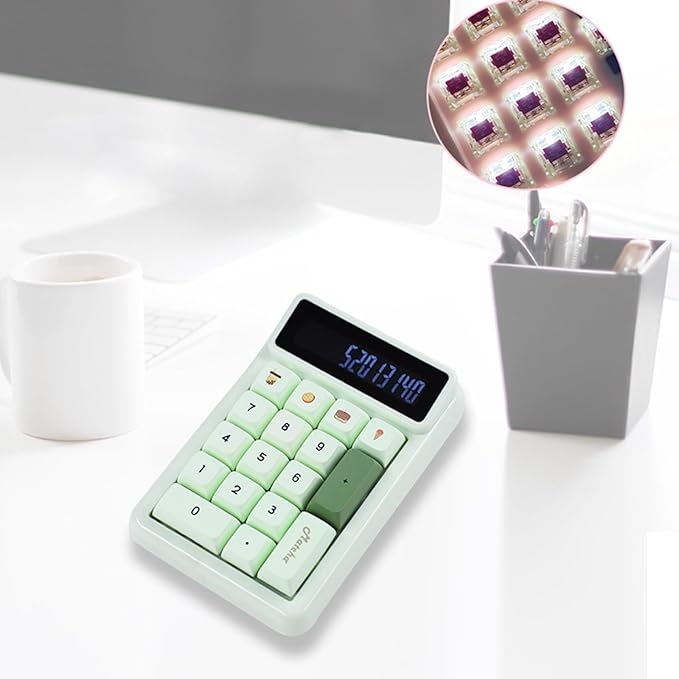 KM17 Mechanical Numeric Keypad 17Keys Numpad Keyboard Calculator Efficient Data Entry, Hot Swappable for Computers