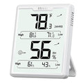 DOQAUS Digital Hygrometer Room Thermometer Indoor, Humidity Meter with Large LCD Display, Temperature Humidity Monitor with Max Min Records, White