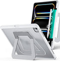 Case for iPad Pro 13 inch 2024 (M4), Ultra Stable Stand with Built-in Pencil Holder, Slim Frosted Protective Cover with Multi-Angle Kickstand,Duty Shockproof Case for iPad Pro 13, White