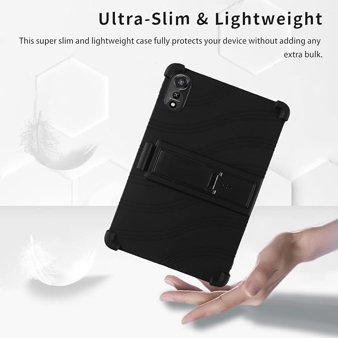 for Nexall N90 Tablet Case 12Inch, Shockproof Four Corner Airbag Protection,Soft Silicone Edge Cover with Built-in Stand,Heavy Duty Protective Sleeve for Nexall N90,Black