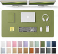 YSAGi Leather Desk Protector, Office Mat, Large Mouse Mat, Non-Slip PU Leather Blotter, Laptop Desk, Waterproof Writing Pad for Office and Home (Green, 47.2" x 23.6")