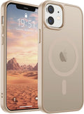 SUPFINE Magnetic for iPhone 12 Mini Case & iPhone 13 Mini Case (Compatible with MagSafe) (Military Grade Drop Protection) Translucent Matte Shockproof Phone Cover,Desert Gold