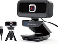 Webcam for PC, Computer Camera for Desktop, 1080P Webcam with Tripod,USB Web Cam, 2 Noise Reduction Mics, Built-in Privacy Cover,Plug&Play