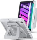 Case for iPad mini 7 A17 Pro 2024/iPad Mini 6 2021 8.3 Inch/iPad mini 7th/6th Gen Case,Dual Multi-Angle Adjustable Kickstand Protective Cover with Built-in Pencil Holder,Hard Backplate,White