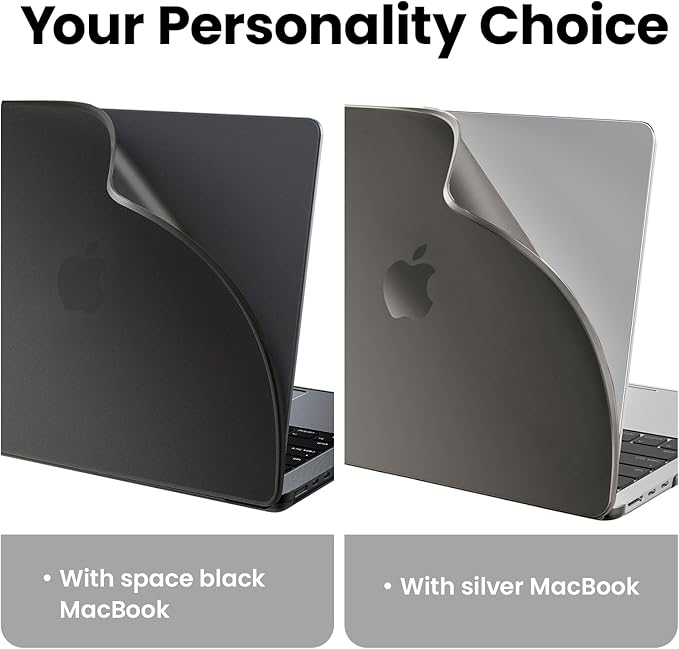 BlueSwan for MacBook Pro 14 inch Case, 2026-2021 M5 M4 M3 M2 M1, Anti-Scratch Flexible Protective Laptop Cover with Grippy Matte Texture, Slim and Easy Installation, Frosted Black