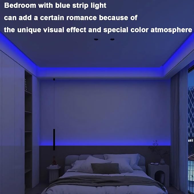 TOPAI 12V Thin 5mm Blue COB LED Strip Light Narrow 16.4ft Bright Uniform Dotless 400LEDs/M Adhesive Flexible Cuttable LED Tape for DIY, Bedroom, Under Cabinet Lighting