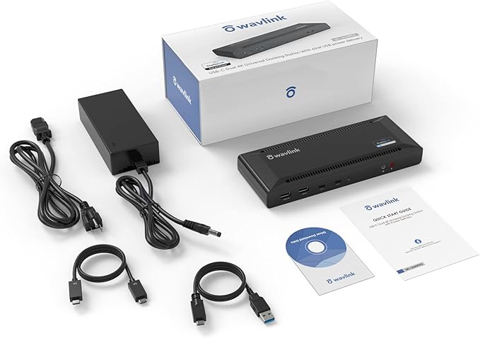 WAVLINK Universal USB C Laptop Docking Station Dual Monitors 5K/4K@60Hz with 65W Host Charging for Thunderbolt 4/3, USB-C Windows, Mac M1-M5/Macbook Neo, Chrome (2HDMI+2DP), 6USB 3.0, 1Gbps Ethernet