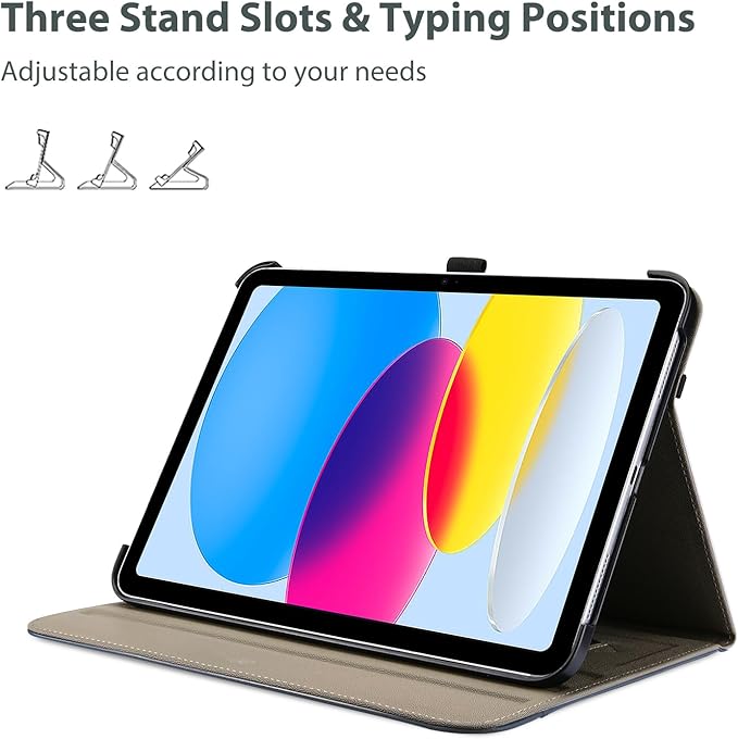 ProCase for iPad A16 11th Generation 11 Inch 2025/iPad 10th Generation Case 10.9 Inch 2022, iPad 11/10 PU Leather Case Business Stand Cover Smart Folio with Hand Strap Front Pocket Pen Loop -Navy
