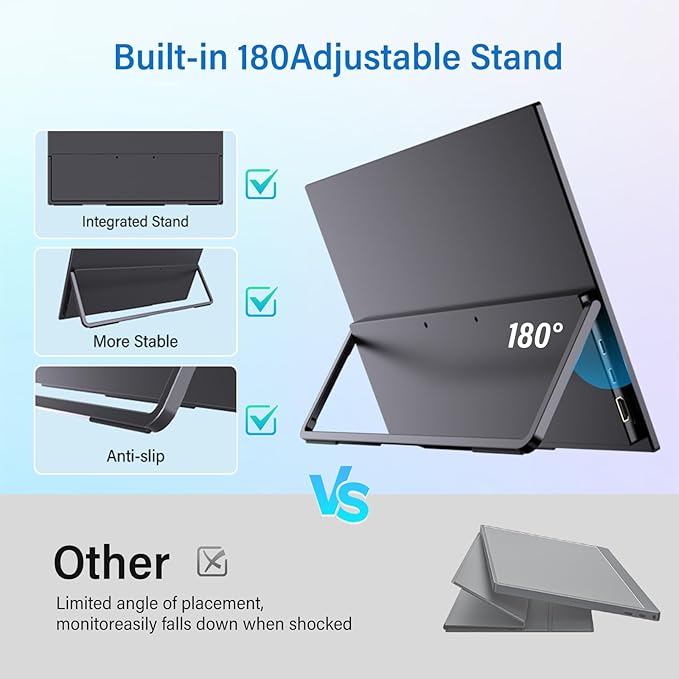 InnoView 16" Portable Monitor 144Hz Portable Gaming Monitor with Protective Sleeve, 1200P FHD External Monitor, Lightweight, Extra Second Screen for Laptop, PS5, Mac, Xbox (Not Includes Adapter)