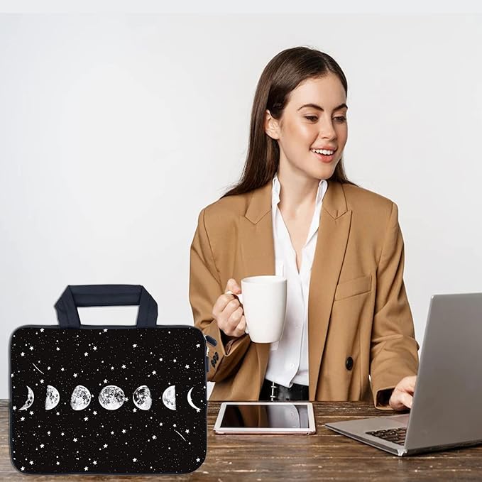 AMARY Laptop Sleeves 11.6" 12" Laptop Handle Bag Neoprene Notebook Carrying Pouch Chromebook Sleeves case Ultrabook Case Tablet Cover Fit Apple MacBook Air HP DELL Lenovo Asus for Men Women (Moon)