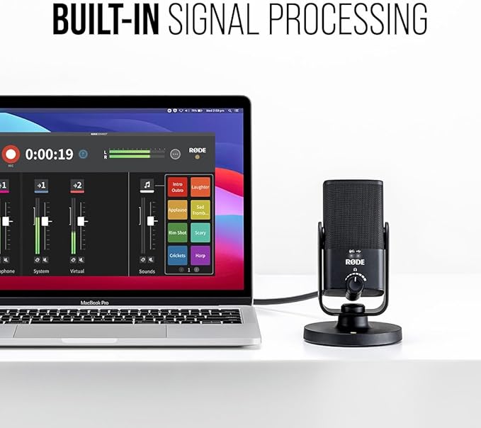 RØDE NT-USB Mini Versatile Studio-quality Condenser USB Microphone with Free Software for Podcasting, Streaming, Gaming, Music Production, Vocal and Instrument Recording,Black