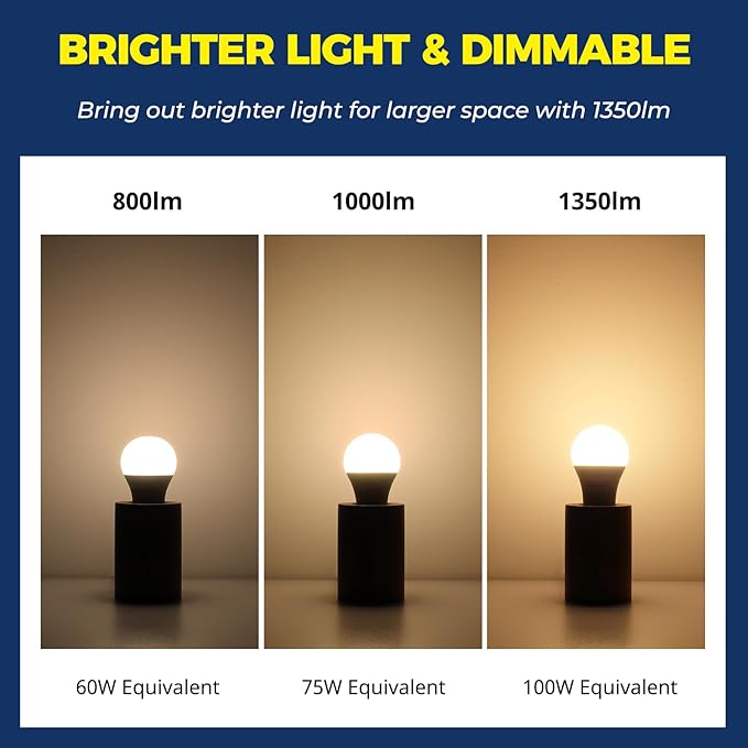 Lightinginside Smart Light Bulbs 100W Equiv., 1350LM 11W Smart Bulb Works with Alexa/Google Home/SmartLife, A19 E26 RGBCW Color Changing, No Hub Required, 2.4G WiFi Bluetooth Bulb, ETL Listed, 6PCS