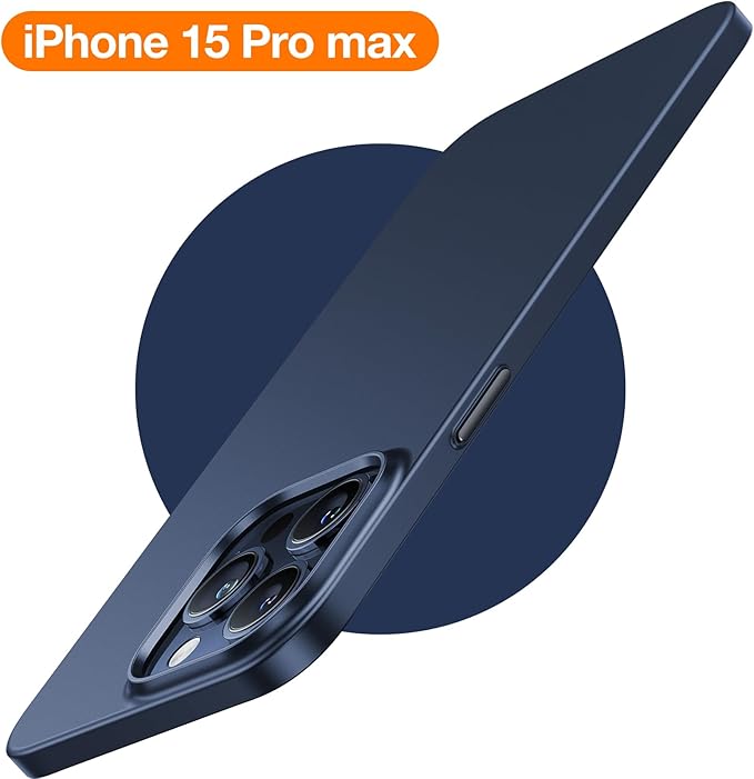 TORRAS Magnetic Slim-Fit for iPhone 15 Pro Max Case, Ultra-Thin 15 ProMax Phone Case Compatible with MagSafe, Lightweight Anti-Scratch Matte Hard Phone 15 ProMax Case 6.7 inch OriginFit, Navy Blue
