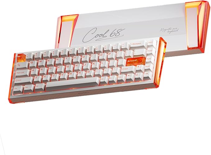 DAREU COOL68 60% Wired Gaming Keyboard, Rapid Trigger Magnetic Switch Keyboard with 8000Hz Polling Rate, Adjustable Actuation, 0.1ms Latency, SOCD, Gasket Mount, Hot swappable, RGB Light