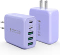 EIZLXQ 60W USB C Fast Charger Block for iPhone 17 16 15 Pro Max, [2-Pack] Total 60W Max Charging Blocks,PD 3.0 Super Fast Charging for Galaxy S25/S24/S23 Ultra,iPad-Light Purple
